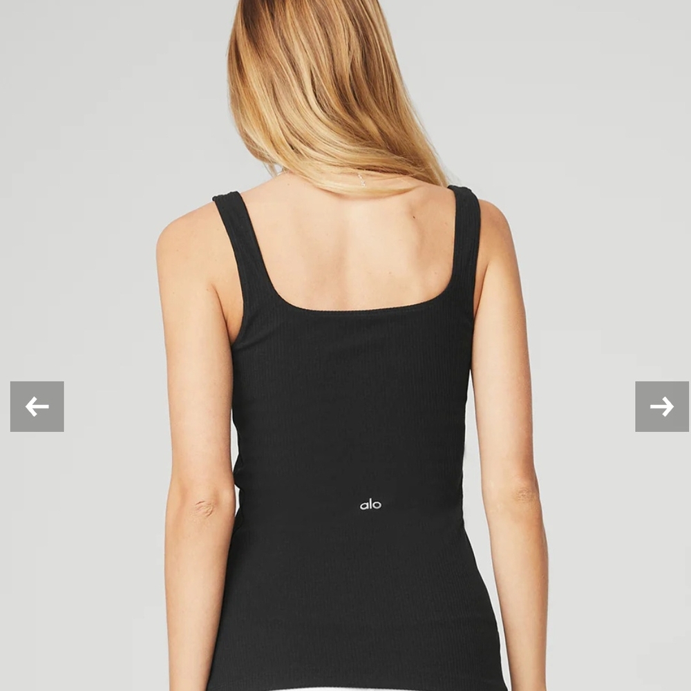 Black Ribbed Tank Top - Picture 4 of 4